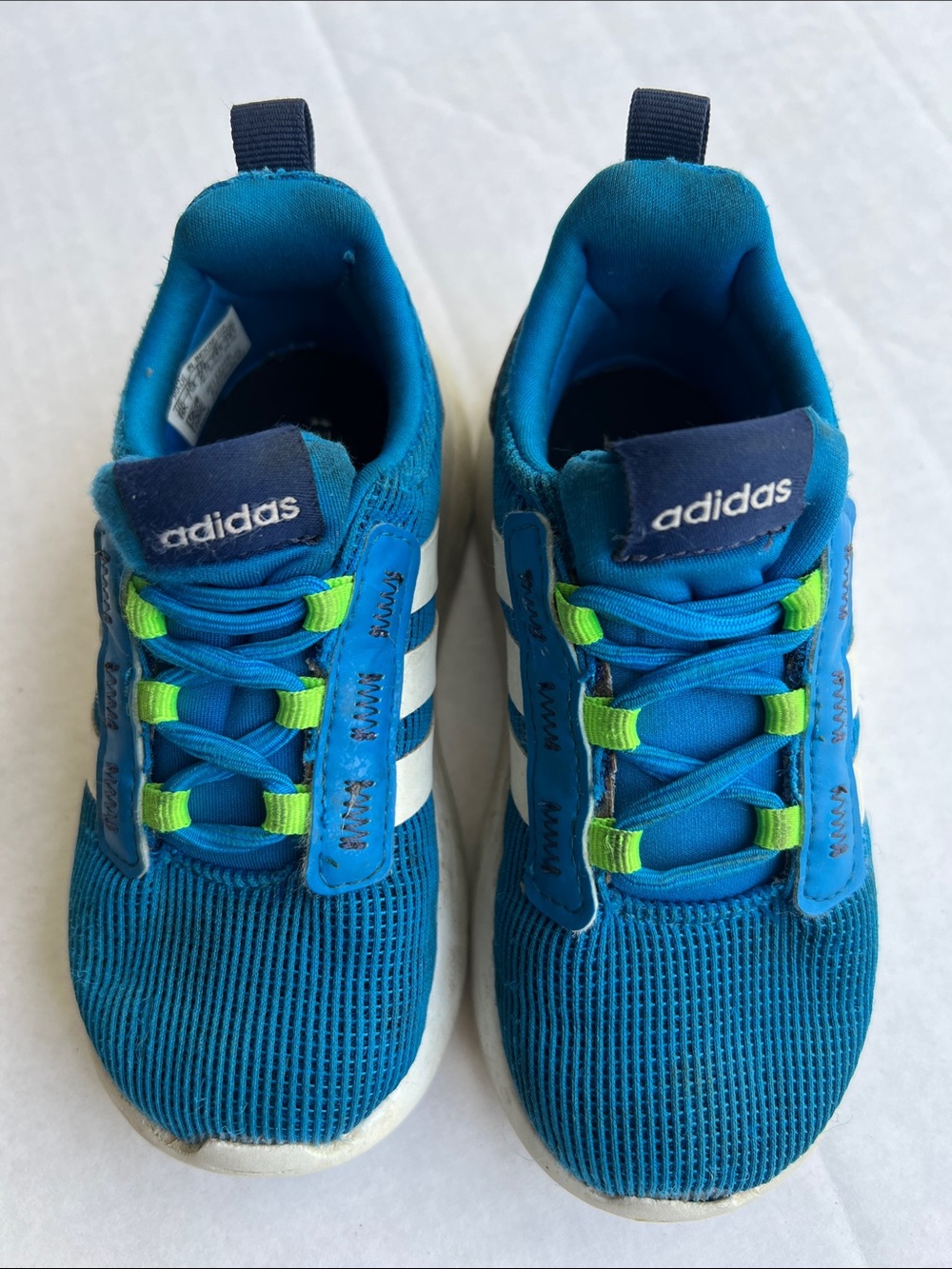 adidas Kids Teal & Neon Green Lace-Up Sneakers